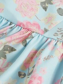 SHEIN MOD Đầm Viên lá sen Dây kéo Hoa Boho - Nhiều màu - Xem 4