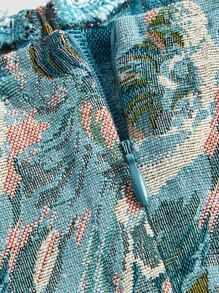 SHEIN MOD Đầm Tương phản ren Dây kéo Hoa Tất cả trên in Giải trí - Nhiều màu - Xem 4