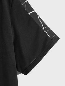 EASEVO Men Plus Geo Print Polo Shirt - Black - View 3