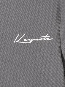 GENTILAND Men Letter Graphic Tee & Drawstring Waist Shorts - Grey - View 4