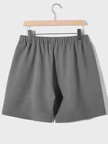 GENTILAND Men Letter Graphic Tee & Drawstring Waist Shorts - Grey - View 9