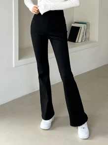 DAZY Solid High Waist Leggings - Black - View 1