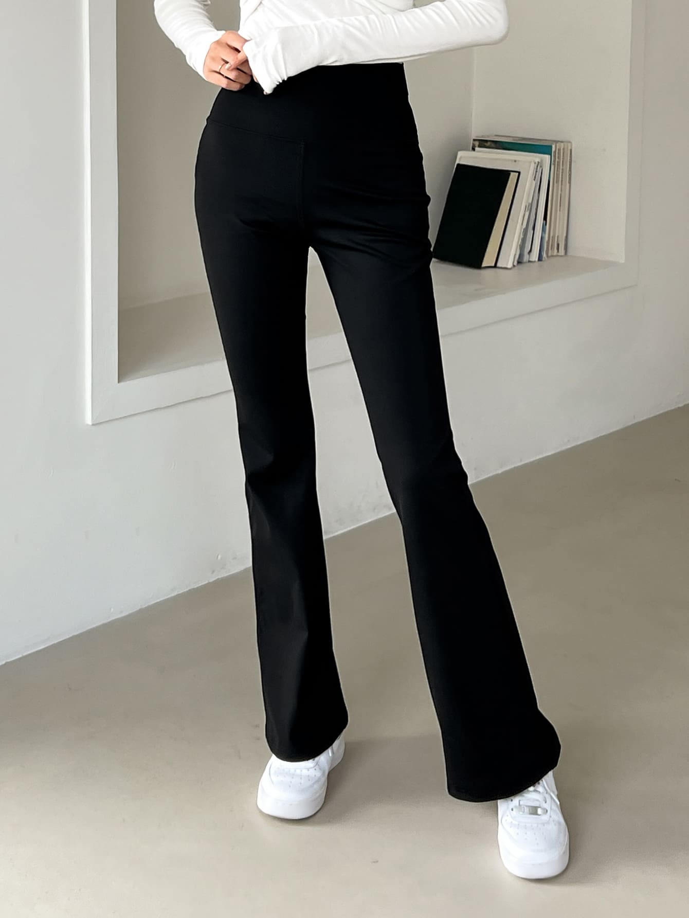 DAZY Solid High Waist Leggings - Black - View 1