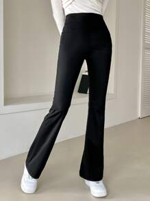 DAZY Solid High Waist Leggings - Black - View 3