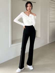 DAZY Solid High Waist Leggings - Black - View 4