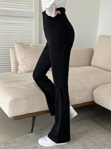 DAZY Solid High Waist Leggings - Black - View 7