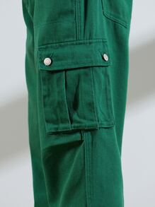 Manfinity Loose Fit Men's Jeans With Flap Pocket And Cargo Side - Green - View 6