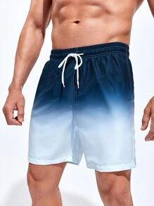 Surfspeed 男士漸層腰部抽繩泳褲 - 藍色 - 查看 3