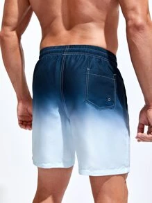 Surfspeed 男士漸層腰部抽繩泳褲 - 藍色 - 查看 2