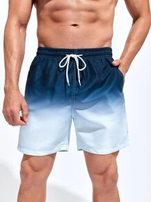 Surfspeed 男士漸層腰部抽繩泳褲 - 藍色 - 查看 1