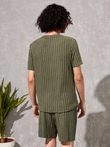 Manfinity VCAY 1 bucată tricou solid și 1 bucată pantaloni scurți