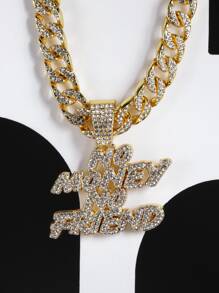 Hip Hop Đối với phụ nữ Nam Pha lê Treo trang trí chữ cái Dây chuyền Hoàn hảo Đồ trang sức Qủa tặng Cho bữa tiệc Hợp kim Đối với Đồ trang sức Qủa tặng - Vàng - Xem 13