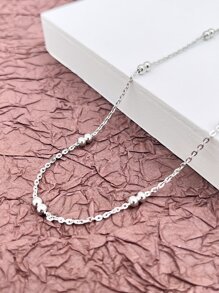 Collar de decoración de cuentas para hombre, para regalo de joyería y fiesta - Plateado - Ver 2