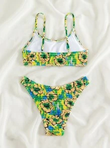 Floral Print Bikini Set Summer Beach - Multicolor - View 2