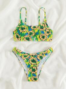 Floral Print Bikini Set Summer Beach - Multicolor - View 4