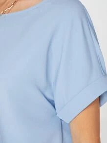 BizChic T-shirt unicolore à revers & Jupe fendue