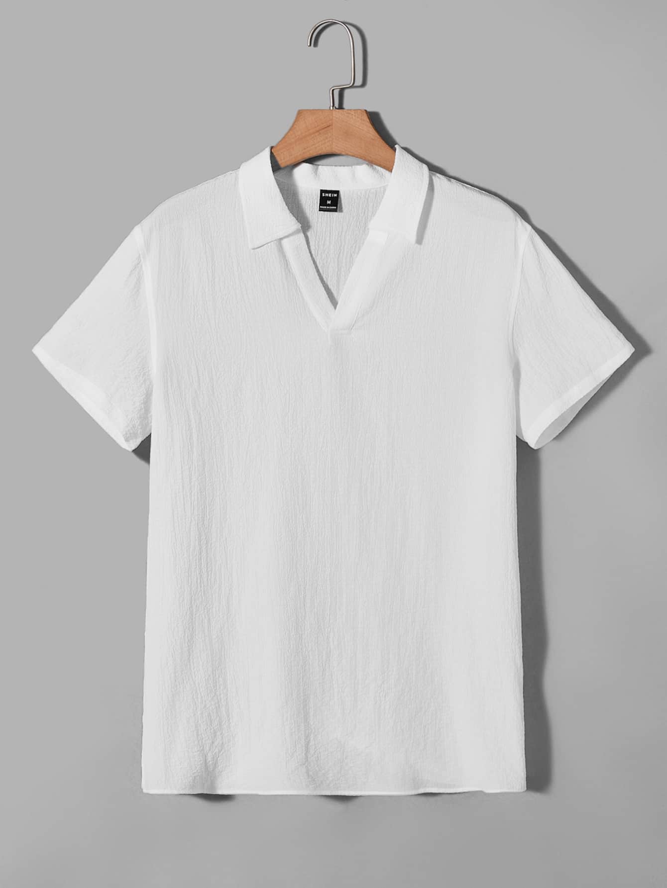 Manfinity Men Solid V Collar Top - White - View 1