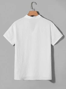 Manfinity Men Solid V Collar Top - White - View 2