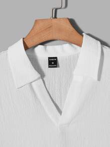 Manfinity Men Solid V Collar Top - White - View 3
