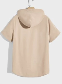 Manfinity Men Patched Detail Hooded Shirt Without Tee - Khaki - View 2
