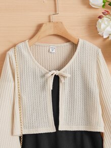 SHEIN Chicas Vestido de tirantes & con cordón delantero Top - Multicolor - Ver 3