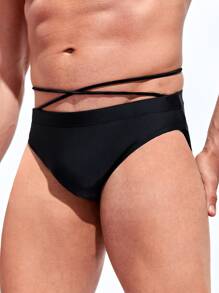 Manfinity KASUA Hombres Calzoncillo de natación unicolor - Negro - Ver 3