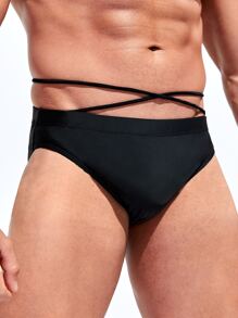 Manfinity KASUA Hombres Calzoncillo de natación unicolor - Negro - Ver 5