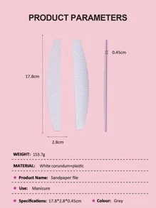 15 piezas limas de uñas de grano 100/180, esmeril de doble cara, esmeril lavable, tampones de uñas reutilizables, herramientas de manicura para uñas naturales, uñas acrílicas, uso doméstico y de salón - Gris - Ver 3