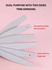 15 piezas limas de uñas de grano 100/180, esmeril de doble cara, esmeril lavable, tampones de uñas reutilizables, herramientas de manicura para uñas naturales, uñas acrílicas, uso doméstico y de salón - Gris - Ver 6