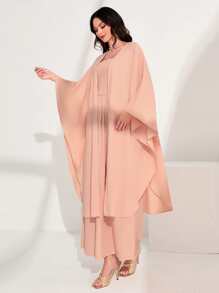 Modelyn Vestido de tirantes unicolor & Abrigo con parte delantera abierta - Rosa - Ver 4