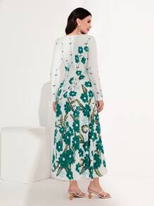 Modelyn Floral Print Zip Back Dress - Multicolor - View 2