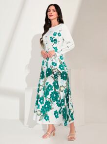 Modelyn Floral Print Zip Back Dress - Multicolor - View 3