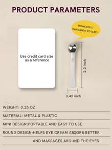 1入組迷你金屬按摩棒眼霜塗抹器棒面膜按摩器滾輪工具 - 白色 - 查看 5