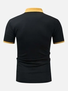 男士撞色POLO衫 - 彩色 - 查看 2