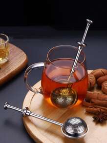 1 pieza Colador de té de acero inoxidable - Plateado - Ver 1