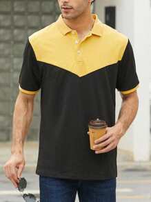 男士撞色POLO衫 - 彩色 - 查看 4