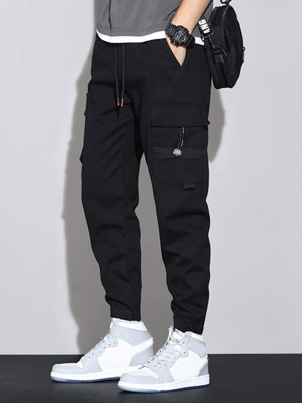 Manfinity Hypemode Men Drawstring Flap Pocket Cargo Pants SHEIN USA