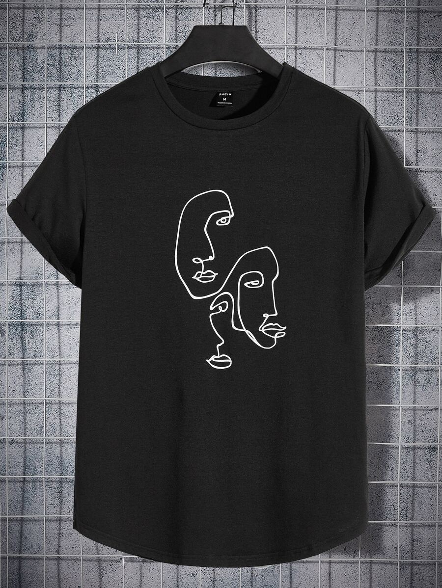 Manfinity Men Figure Graphic Tee - Black - View 1