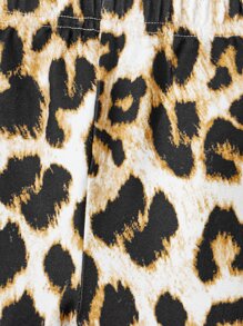 SHEIN 嬰幼兒女豹紋拼接口袋背心和摩托車短褲 - 彩色 - 查看 4