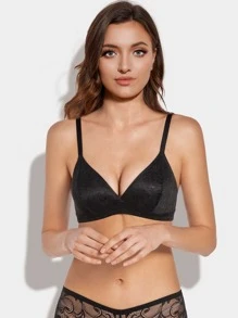 Floral Lace Bralet - Black - View 3