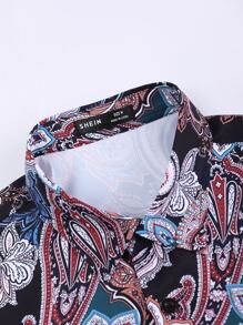 Manfinity RSRT Hombres con estampado de paisley Camisa & Shorts sin camiseta - Multicolor - Ver 5