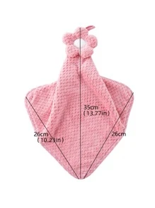 1 bucată prosop de spălat cu model floral de culoare aleatorie, prosop de mână drăguț flanelet absorbant apă pentru bucătărie, baie - Multicolor - Vizualizare 3