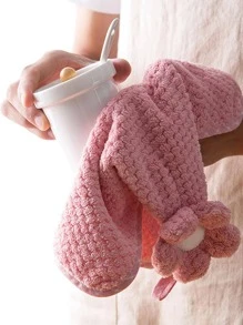 1 bucată prosop de spălat cu model floral de culoare aleatorie, prosop de mână drăguț flanelet absorbant apă pentru bucătărie, baie - Multicolor - Vizualizare 4