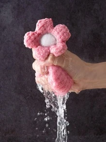 1 bucată prosop de spălat cu model floral de culoare aleatorie, prosop de mână drăguț flanelet absorbant apă pentru bucătărie, baie - Multicolor - Vizualizare 5