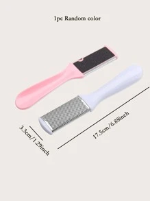 1pc Stainless Steel Foot Callus Remover, Creative Random Color Double-Side Foot Dead Skin Remover With Plastic Handle - Multicolor - View 2