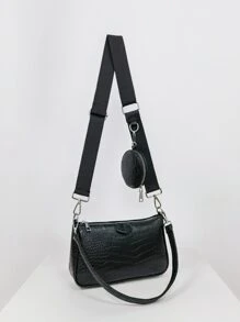 Không thấm nước , Nhẹ , Thương vụ Hàng ngày Dập nổi cá sấu Cái túi Với Coin Case Đối với Cô gái tuổi teen NỮ Cao đẳng Sinh viên , & Cổ cồn trắng Công nhân
工人 Hoàn hảo Cho văn phòng , Cao đẳng , Làm việc , Làm Việc  , Commute - màu đen - Xem 2