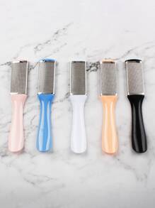 1pc Stainless Steel Foot Callus Remover, Creative Random Color Double-Side Foot Dead Skin Remover With Plastic Handle - Multicolor - View 5