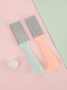 1pc Stainless Steel Foot Callus Remover, Creative Random Color Double-Side Foot Dead Skin Remover With Plastic Handle - Multicolor - View 7