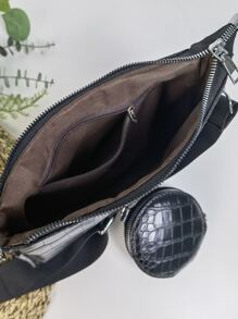 Không thấm nước , Nhẹ , Thương vụ Hàng ngày Dập nổi cá sấu Cái túi Với Coin Case Đối với Cô gái tuổi teen NỮ Cao đẳng Sinh viên , & Cổ cồn trắng Công nhân
工人 Hoàn hảo Cho văn phòng , Cao đẳng , Làm việc , Làm Việc  , Commute - màu đen - Xem 6