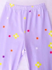 Girls Unicorn & Slogan Graphic Snug Fit PJ Set - Lilac Purple - View 4